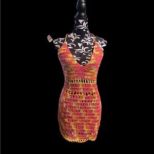 One of a kind crochet dress or bathing suit cover